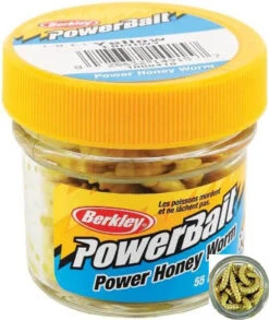 Berkley PowerBait 1 Inch Honey Worm (55 Per Jar) -US Bait Reel Sales Store main honeyworm yellow 2