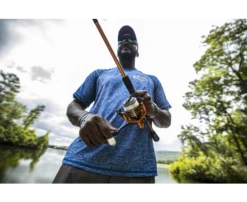 Lew's Mach Crush Speed Spin Spinning Reels -US Bait Reel Sales Store mcras machcrushspinningreel2ndgen inuse